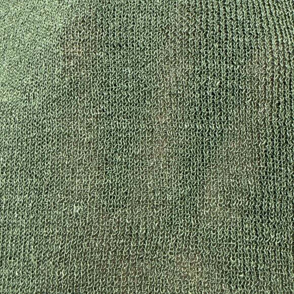 Eileen Fisher Green Linen Nylon Blend Knit Top Womens Pull Over Semi Sheer READ - Picture 5 of 11